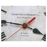 Great Looking Working Large Antique Style Brass Steamship Wall Clock by Time Works