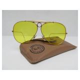 Vintage RAY BAN Yellow Tinted Aviator Sunglasses w/Case