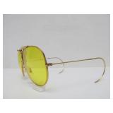 Vintage RAY BAN Yellow Tinted Aviator Sunglasses w/Case