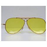 Vintage RAY BAN Yellow Tinted Aviator Sunglasses w/Case