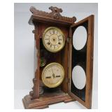 Great Looking Antique WATERBURY Double Dial Calendar Clock