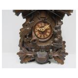 Very nice Vintage Black Forest Hunting Lodge Theme Cuckoo Clock w/Stag Rabbit Bird & Guns #1