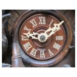 Very nice Vintage Black Forest Hunting Lodge Theme Cuckoo Clock w/Stag Rabbit Bird & Guns #1