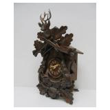 Very nice Vintage Black Forest Hunting Lodge Theme Cuckoo Clock w/Stag Rabbit Bird & Guns #1