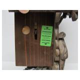 Very nice Vintage Black Forest Hunting Lodge Theme Cuckoo Clock w/Stag Rabbit Bird & Guns #1