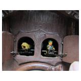 Very nice Vintage Black Forest Hunting Lodge Theme Cuckoo Clock w/Stag Rabbit Bird & Guns #2