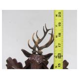 Very nice Vintage Black Forest Hunting Lodge Theme Cuckoo Clock w/Stag Rabbit Bird & Guns #2