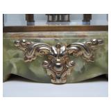 Antique Green Marble Waterbury GERS Mantle Clock w/Large Finial