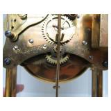 Antique Green Marble Waterbury GERS Mantle Clock w/Large Finial