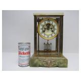 Antique Green Marble Waterbury GERS Mantle Clock w/Large Finial