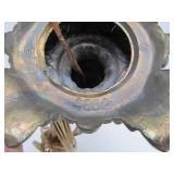 Vintage Light Blue Slag Glass Desk Lamp