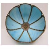 Vintage Light Blue Slag Glass Desk Lamp