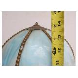 Vintage Light Blue Slag Glass Desk Lamp