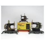 Lot of 3 Antique Tin Toy Sewing Machines
