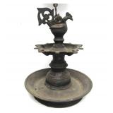 Antique Cast Iron Oriental Hanging Temple Oil Lamp