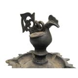 Antique Cast Iron Oriental Hanging Temple Oil Lamp