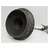 Antique Cast Iron Oriental Hanging Temple Oil Lamp