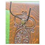 Beautiful Antique Tiger Oak Hall Mirror w/Hat or Coat Racks