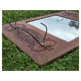 Beautiful Antique Tiger Oak Hall Mirror w/Hat or Coat Racks