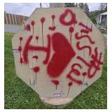 HUGE Vintage Metal Stop Sign - 48" x 48"