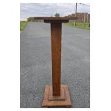 Quality Antique Oak Pedestal Plant Stand