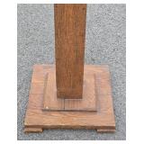 Quality Antique Oak Pedestal Plant Stand