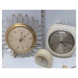 Large Group of Assorted Mid Century Wall Clocks & Alarm Clocks