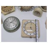 Large Group of Assorted Mid Century Wall Clocks & Alarm Clocks