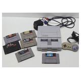 Super Nintendo SNES Video Game System w/Controller Cords & Games