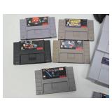 Super Nintendo SNES Video Game System w/Controller Cords & Games