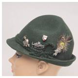 Vintage Austrian/German Green Felt Alpine Hat w/Pins