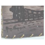 Very Cool Mid Century Fiberglass Lamp or Sconce w/ Sled Dog Scene