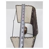 Very Cool Mid Century Fiberglass Lamp or Sconce w/ Sled Dog Scene