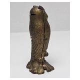 Original Antique Cast Iron Wide Owl Coin Bank