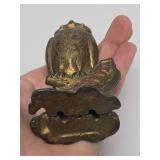 Original Antique Cast Iron Wide Owl Coin Bank