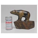 Excellent Larger Heavy Carved Stone Bear Sculpture