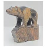 Excellent Larger Heavy Carved Stone Bear Sculpture