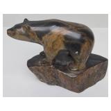 Excellent Larger Heavy Carved Stone Bear Sculpture