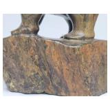 Excellent Larger Heavy Carved Stone Bear Sculpture