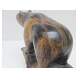Excellent Larger Heavy Carved Stone Bear Sculpture