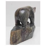 Excellent Larger Heavy Carved Stone Bear Sculpture