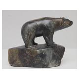 Excellent Larger Heavy Carved Stone Bear Sculpture