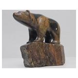 Excellent Larger Heavy Carved Stone Bear Sculpture