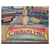 Nice Lot of Vintage Advertising Wooden Fruit Crate Ends
