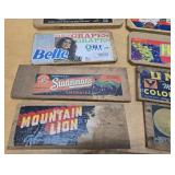 Nice Lot of Vintage Advertising Wooden Fruit Crate Ends