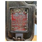 Large Vintage Industrial SIMPLEX No 86A Ratchet Jack
