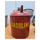 Large Lot of Galvanized Metal Gas Cans Buckets etc