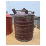 Large Lot of Galvanized Metal Gas Cans Buckets etc