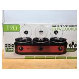 Brand New TRU Triple Crock Pot Buffet Slow Cooker