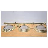 Brass & Glass 3-Light Hanging Pool Table Lamp